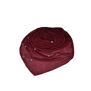 Rain drop hijab with big and small dew drop beats- Maroon